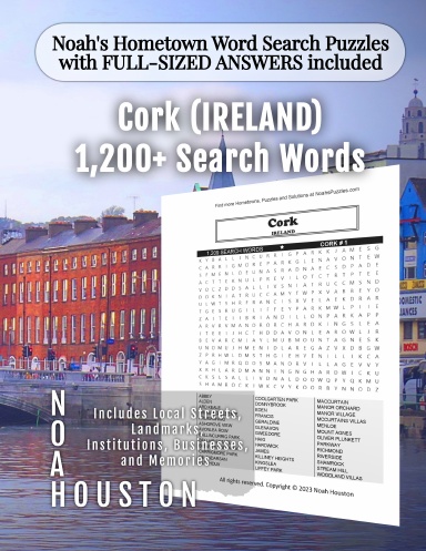 Noah’s Hometown Word Search Puzzles with FULL-SIZED ANSWERS included Cork (IRELAND)