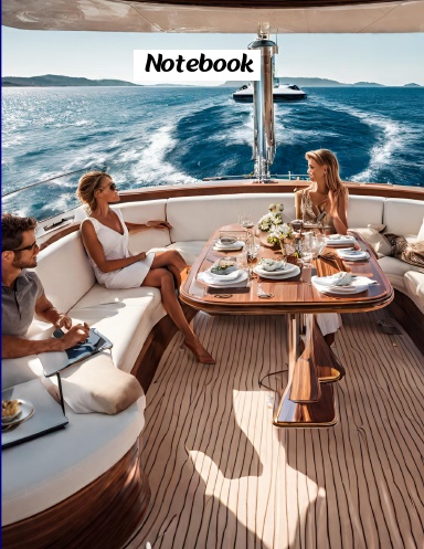 Luxury Yacht/wealthy people/for adults/notebook or journal/100 pages/8.5 x 11 inch