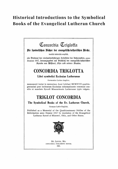 Fathers of Lutheran Orthodoxy: Historical Introductions to the Symbolical Books of the Evangelical Lutheran Church