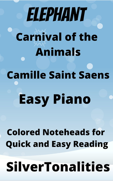 The Elephant Carnival of the Animals Easy Piano Sheet Music with Colored Notation