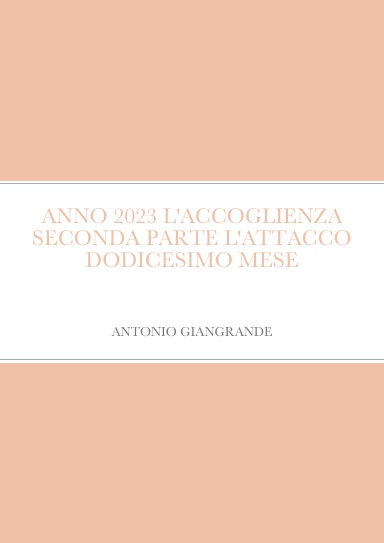 ANNO 2023 L'ACCOGLIENZA SECONDA PARTE L'ATTACCO DODICESIMO MESE