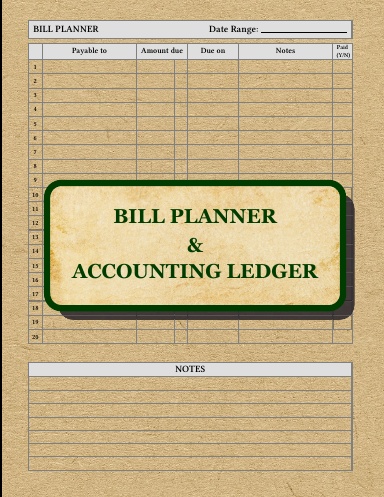 Bill Planner and Accounting Ledger