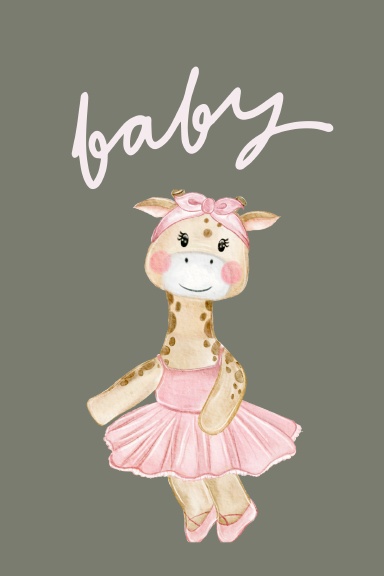 baby giraffe gray journal 6x9
