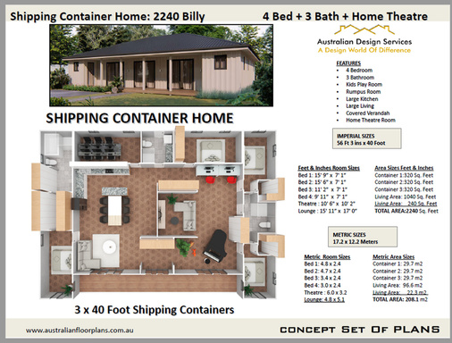 Modern Living 3 Bedroom Shipping Container Home Plans