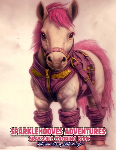 Sparklehooves Adventures Grayscale Coloring Book (Paperback)