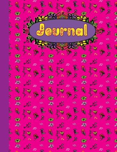 Cute Retro Floral Design Journal with 8.5x11 Pink Floral Lined Pages