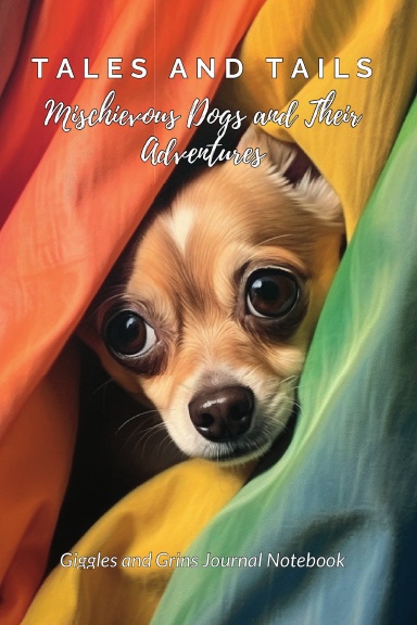 Tales and Tails. Mischievous Dogs and Their Adventures. Giggle and Grins Journal Notebook. Brighten Your Day with This Humor-Filled Journal Fit for All Ages. Featuring vibrant images, it's an ideal gift for dog lovers and fans of good laughs. 150 pages