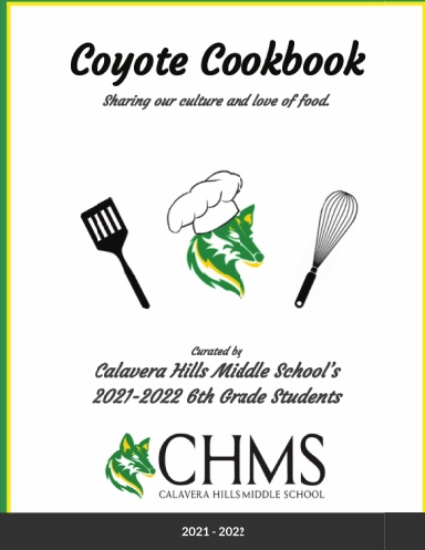 Calavera Hills Middle School 6th Grade Cookbook