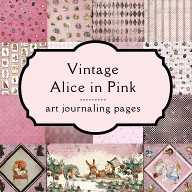 Vintage Alice in Pink Art Journaling Pages
