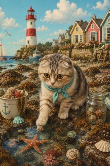 Seaside Tidal Pool Scottish Fold Journal