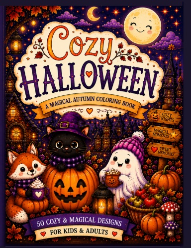Cozy Halloween Coloring Book