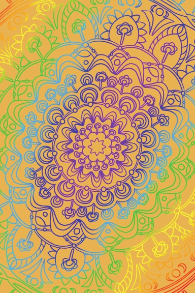 Rainbow Mandala Lined Journal