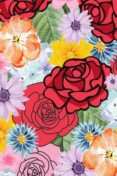 Rose Floral Lined Spiral Journal