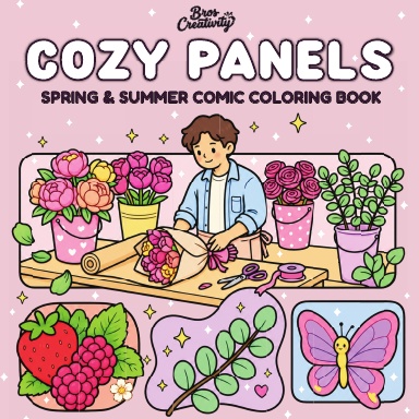 Cute Panels: Spring & Summer Comic Coloring Book