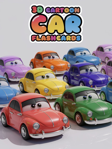 3D Car Flash Cards