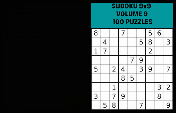 SUDOKU 9x9 VOLUME 9 : 100 PUZZLES