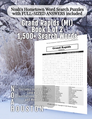 Noah’s Hometown Word Search Puzzles with FULL-SIZED ANSWERS included Grand Rapids (MI), Book 1 of 2