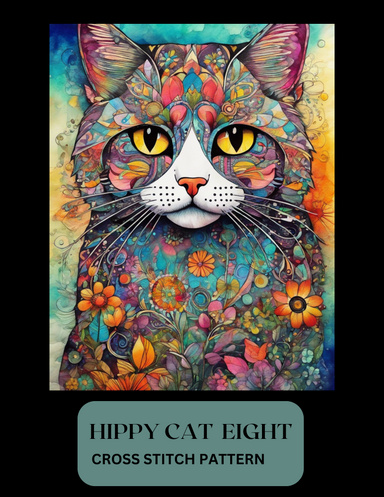 HIPPY CAT EIGHT CROSS STITCH PATTERN