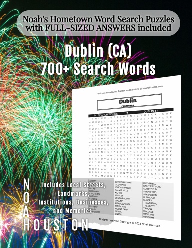 Noah’s Hometown Word Search Puzzles with FULL-SIZED ANSWERS included Dublin (CA)