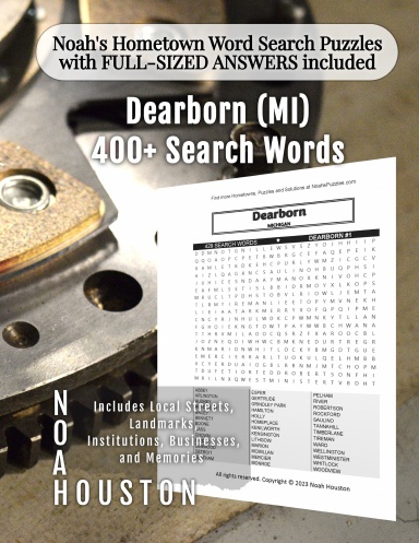 Noah’s Hometown Word Search Puzzles with FULL-SIZED ANSWERS included Dearborn (MI)
