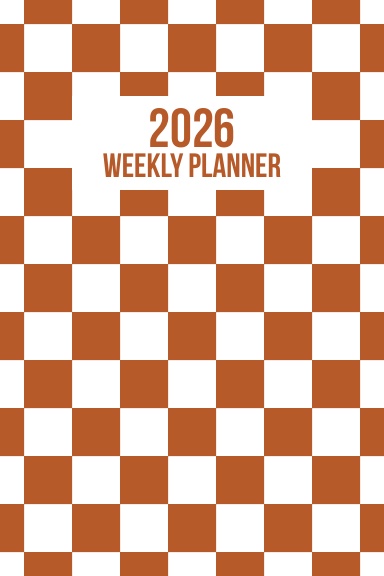 2026 Orange Checkered Weekly Planner