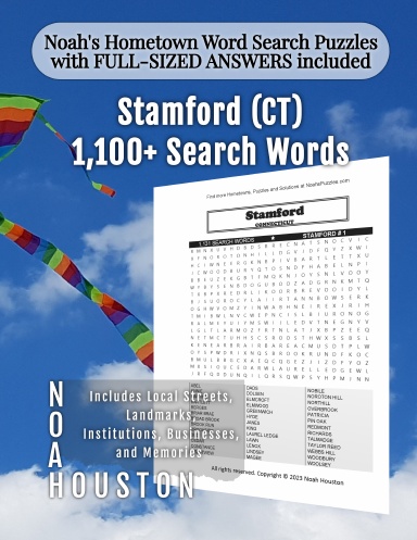 Noah’s Hometown Word Search Puzzles with FULL-SIZED ANSWERS included Stamford (CT)