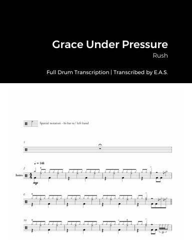 Rush - Grace Under Pressure (Full Drum Transcription)