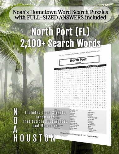 Noah’s Hometown Word Search Puzzles with FULL-SIZED ANSWERS included North Port (FL)