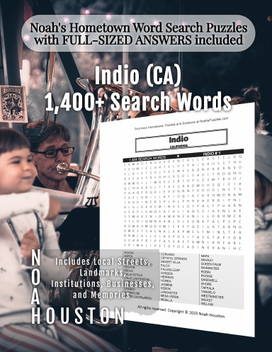 Noah’s Hometown Word Search Puzzles with FULL-SIZED ANSWERS included Indio (CA)