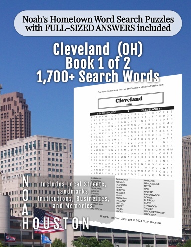 Noah’s Hometown Word Search Puzzles with FULL-SIZED ANSWERS included CLEVELAND (OH), Book 1 of 2