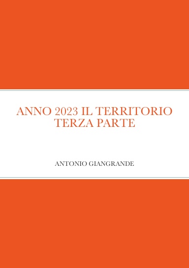 ANNO 2023 IL TERRITORIO TERZA PARTE