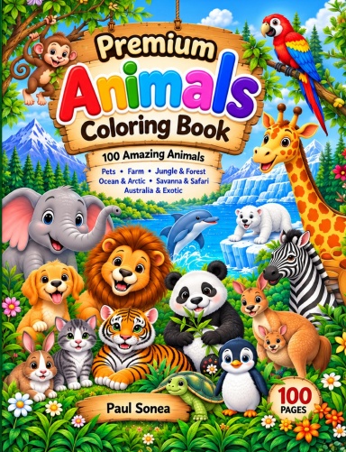 Premium Animals  Coloring Book