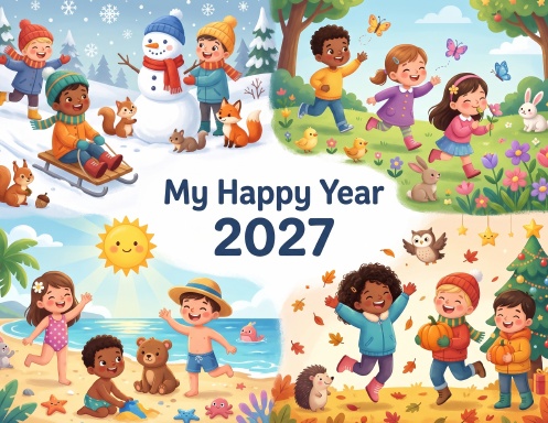 My Happy Year — 2027 Kids Calendar