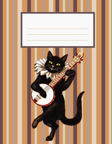 Graph Paper Composition Notebook Vintage Cat