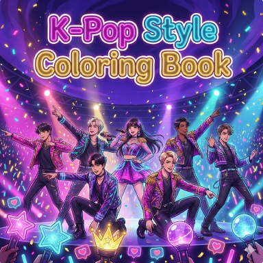 K-Pop style Coloring Book
