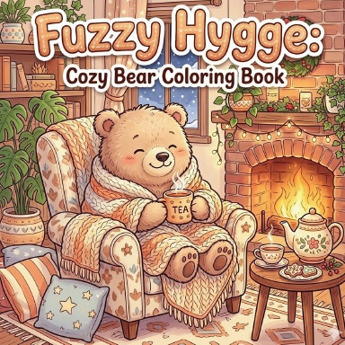 Fuzzy Hygge Cozy Bear Coloring Book