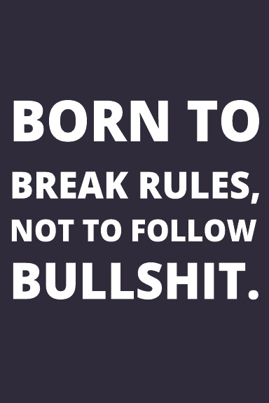 Lined Notebook: Born To Break Rules, Not To Follow Bullshit.