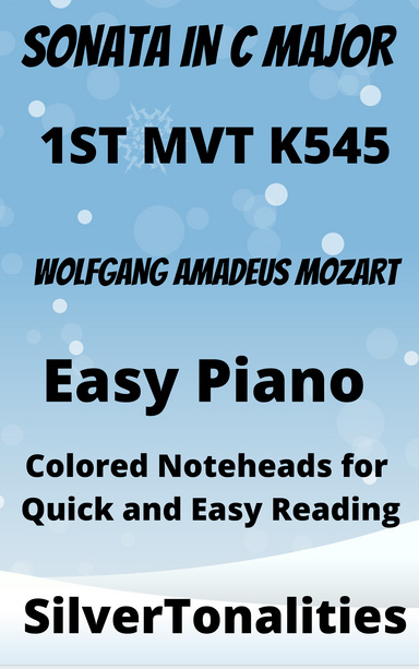 Sonata in C Major K545 1st Mvt Easiest Piano Sheet Music with Colored Notation