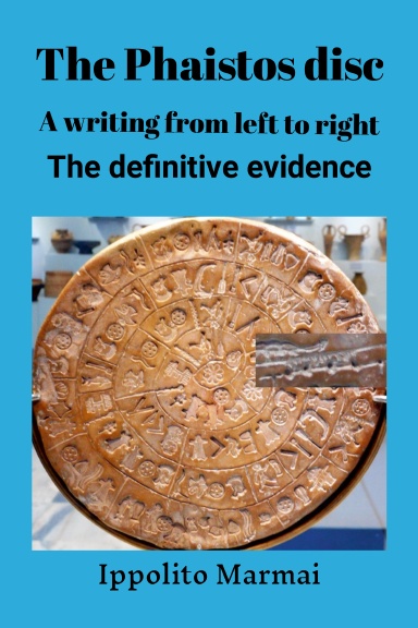 The Phaistós disc.  A writing from left to right