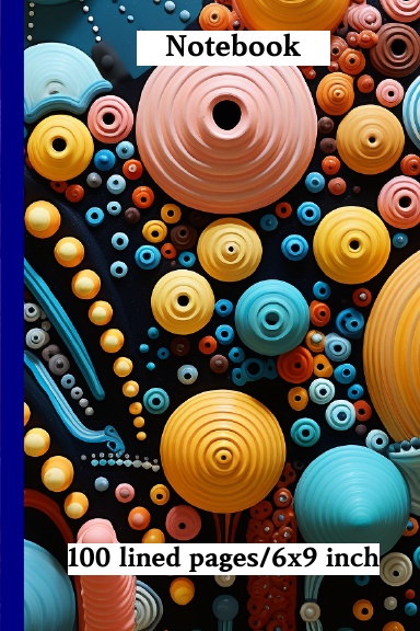 Abstract circular pattern Notebook/Geometric forms for boys and men / 100 lined pages / 6 x 9 inch