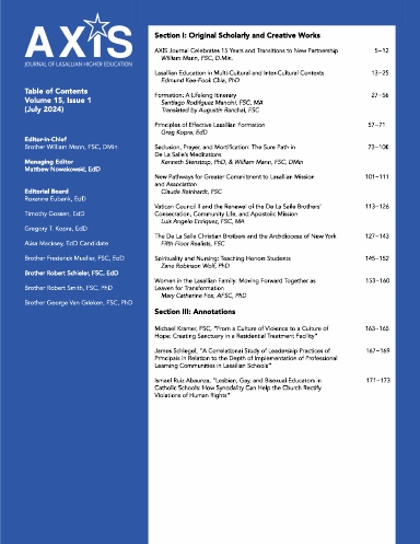 AXIS: Journal of Lasallian Higher Education 15.1