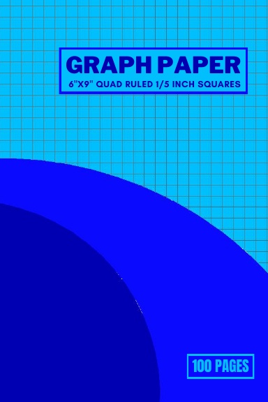 GRAPH PAPER NOTEBOOK QUAD RULED, GRID PAPER 5x5 INCHES SQUARES, SIZE SHEET 6"x9" , GRAY COLOR LINED SQUARES