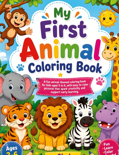 Fun colouring book for kids 3-8