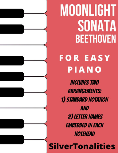 Moonlight Sonata First Movement Easy Piano Sheet Music Combo