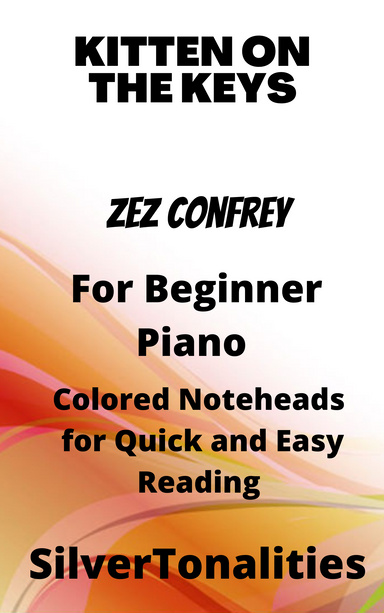 Kitten on the Keys Beginner Piano Sheet Music with Colored Notation