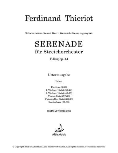 Serenade F-Dur, op. 44 für Streichorchester