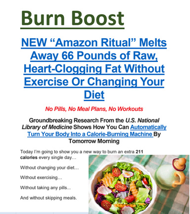 Burn Boost NEW “Amazon Ritual” Melts Away 66 Pounds of Raw, Heart-Clogging Fat Without Exercise Or Changing Your Diet