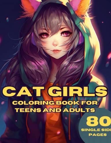 anime cat girl coloring pages