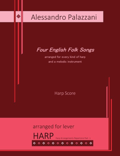 Four English Folk Songs - arranged for every kind of harp and a melodic instrument - HARP SCORE