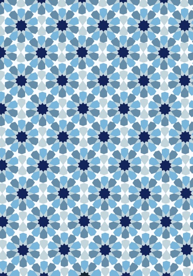 Chill Vibes - Islamic Geometric Patterned Journal - 120 Pages - Blue